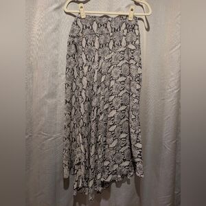 A.L.C. Black and Gray Snake Print A-Line Skirt